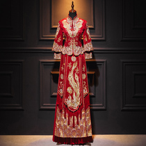 Xiuhe clothing bride 2021 new summer wedding Chinese wedding dress thin dragon and phoenix coat big size wedding women
