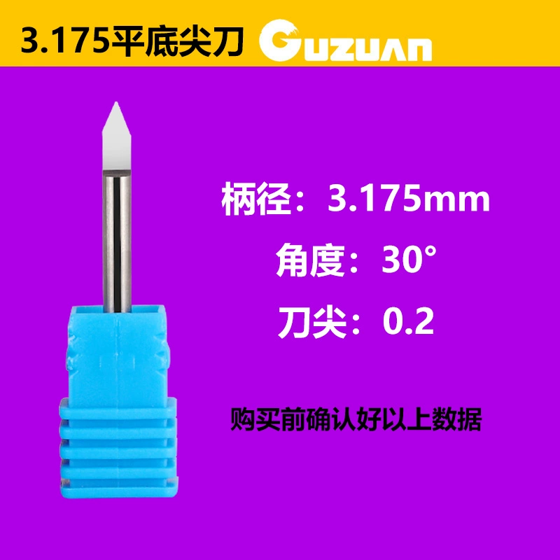 Chắc Chắn Khoan Đáy Bằng Sharp Dao 3.175 Mm Máy Tính Khắc Công Cụ CNC Quảng Cáo Acrylic Côn Giảm Khắc Dụng Cụ đầu kẹp dao phay cnc dao tiện gỗ cnc Dao CNC