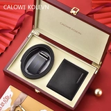 Ремень, бумажник, подарочная коробка, автоматический комплект, пряжка, штаны, из натуральной кожи, подарок на день рождения