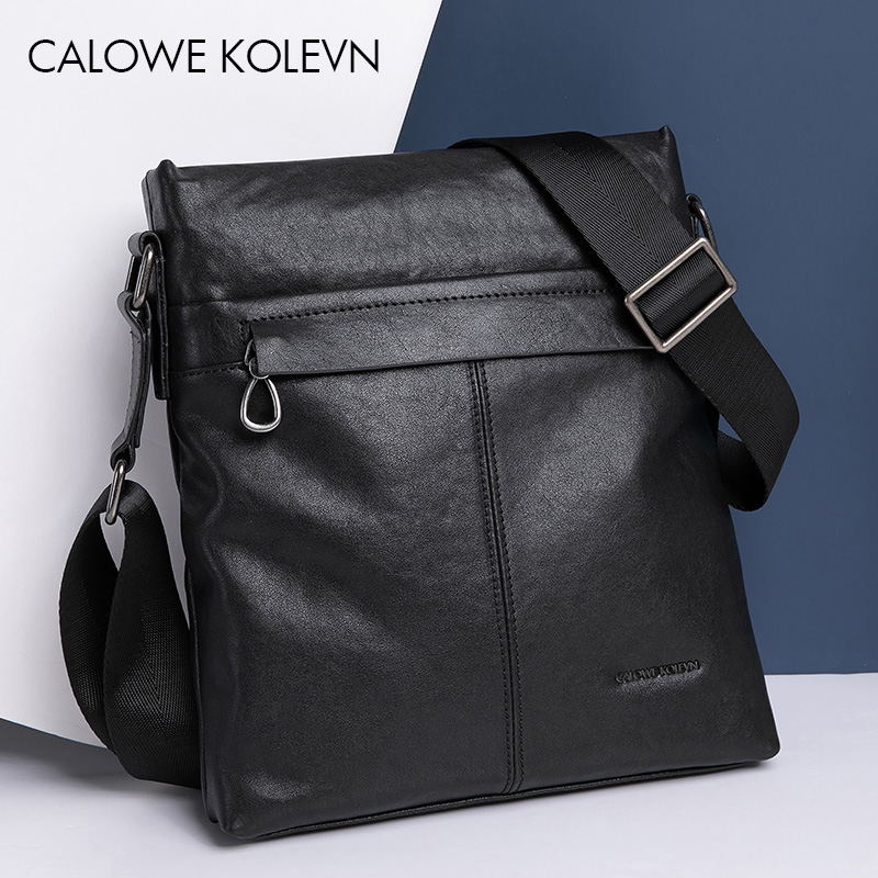 CALOWE KOLEN genuine leather men's bag single shoulder Baotou layer planted tannic cow leather male slanted satchel small satchel-Taobao