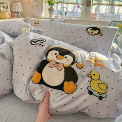 Class a Pure Cotton Four-Piece Set, All-Cotton 2026 New Style Bed Sheet, Duvet Cover, Bedding, Student Dormitory Three-Piece Set