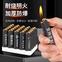 Commercial open flame metal grinding wheel lighter customized with printed pulley gear flint roller open flame customized