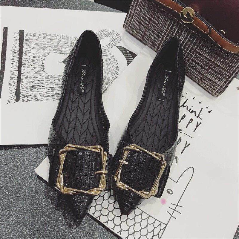 Tide Cards 2023 Spring Autumn New Light Mouth Pointed Single Shoes Women Fashion 100 Hitch Women Shoes Casual Lady Retro Flat Bottom Shoes-Taobao
