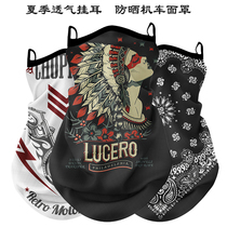 Motorcycle locomotive riding sunscreen mask hanging ear mesh headscarf scarf summer ice sense anti-ultraviolet triangle scarf male