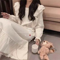 Sleeping Dress Spring Fall Sleepwear Woman New Long Sleeve Winter Palace Tingen Main Wind Sweet and long dress Cute Super Fairy dress