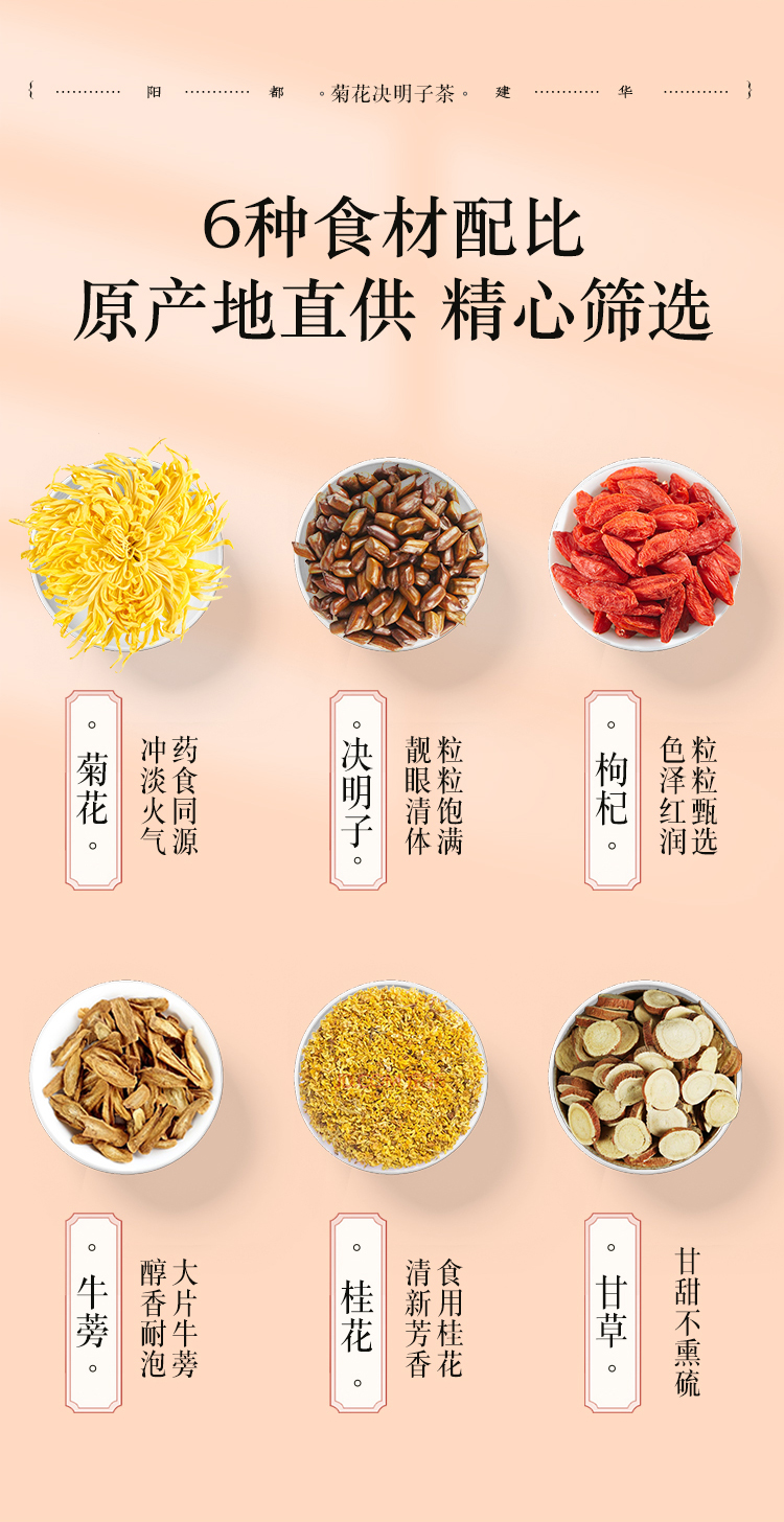 阳都健华 牛蒡菊花决明子养生茶 10g*15袋 去火明目 熬夜必备 图4