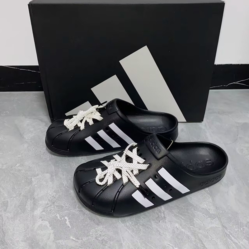 Adidas Flip-Flops for Men and Women, Black Shell-Toe Clogs, Sports Slippers, Casual Beach Shoes Jq2117 Adidas Flip-Flops for Men and Women, Black Shell-Toe Clogs, Sports Slippers, Casual Beach Shoes Jq2117