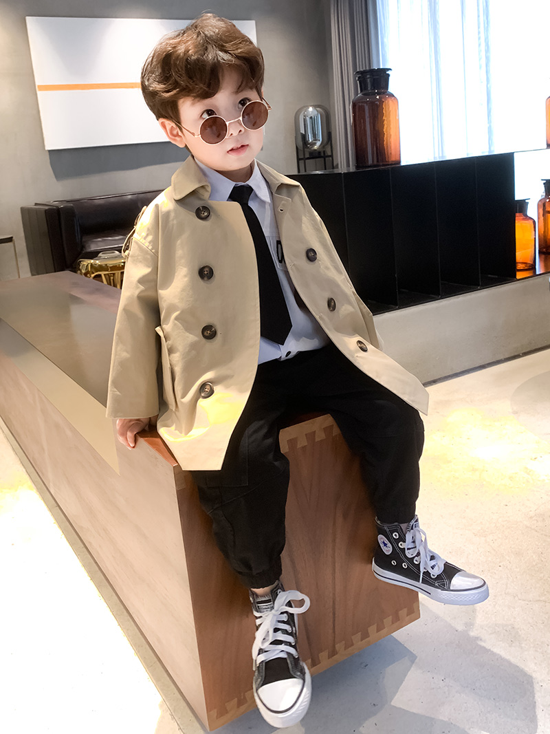 Children's clothing Boys windbreaker jacket spring and autumn 2021 new handsome foreign style British style big children's baby top tide