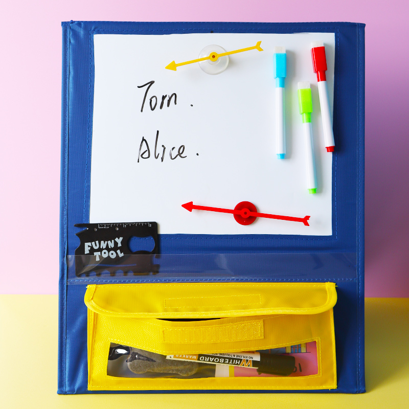 Children's hand portable magnetic folding English letter Home bracket Graffiti drawing board black and white writing whiteboard suit-Taobao