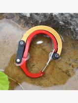 D-type Mountaineering Buckle Outdoor travel camping hanging buckle 360 ° swivel quick hanging buckle multifunction key button double head buckle