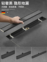 Adapted Nine Shepherd Black Long Strip Floor Drain Shower Room Large Displacement Toilet Rectangular Lengthened Deodorant Invisible