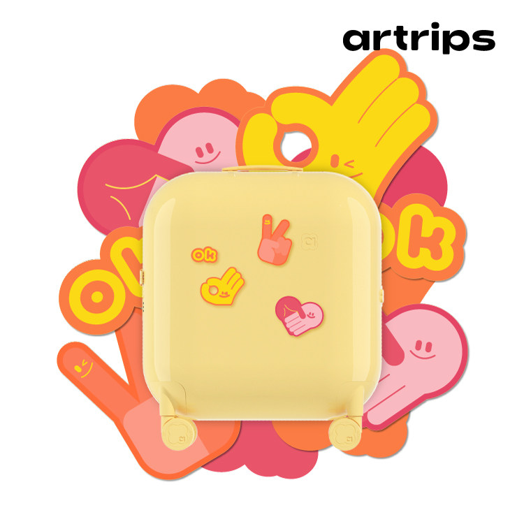 artrips dog hook gesture series embroidered luggage stickers original design trolley suitcase fashion and cute