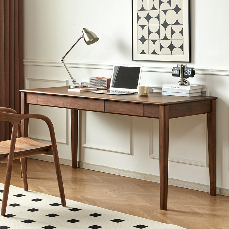 North American Black Walnut Desk, Simple Solid Wood Computer Desk, Nordic Double Study Desk, Cherry Wood Office Desk