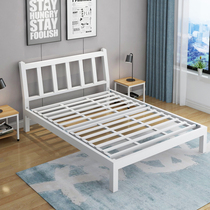 Nordic Wrought Iron Bed Simple modern Princess Single Dormitory 1 5 Double 1 8m apartment rental shelf solid wood bed