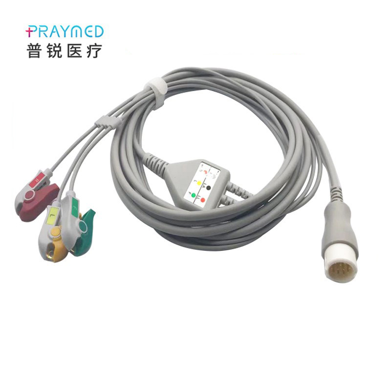 兼容 VM6 VM8 MP系列 等监护仪一体12针3导心电导联线