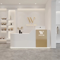 Curved womens clothing store bar table cashier counter simple modern company consultation beauty salon front desk reception desk