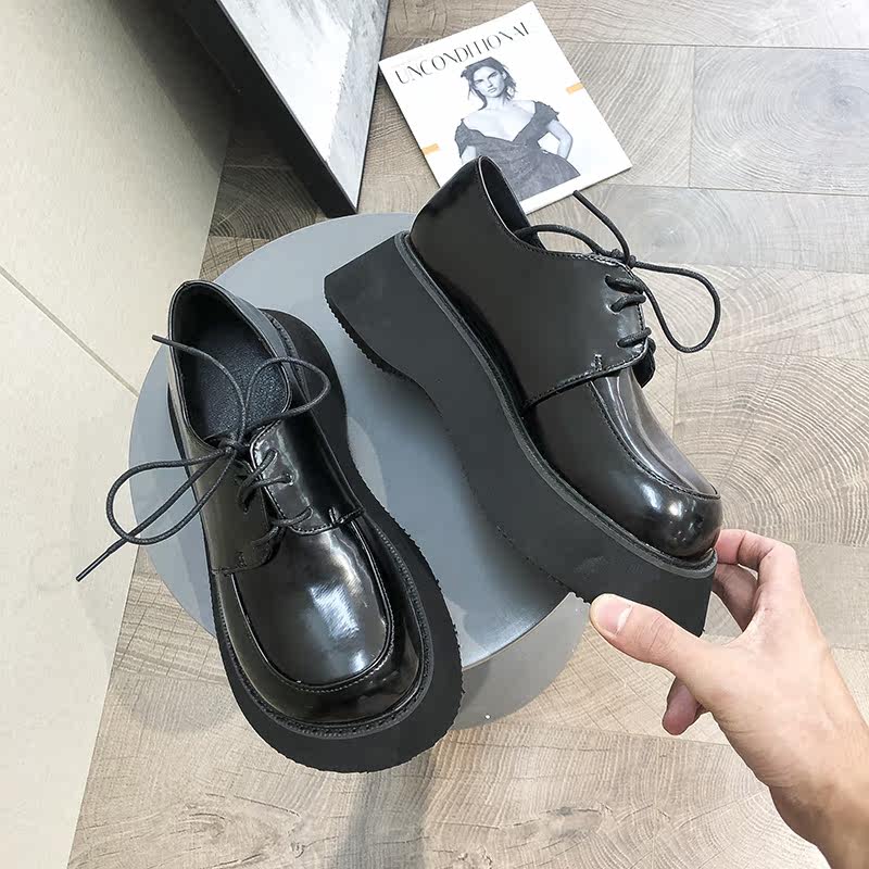 Small leather shoes women's 2021 new Japanese college style Mary Jane shoes lace-up sponge cake thick bottom increased retro single shoes women