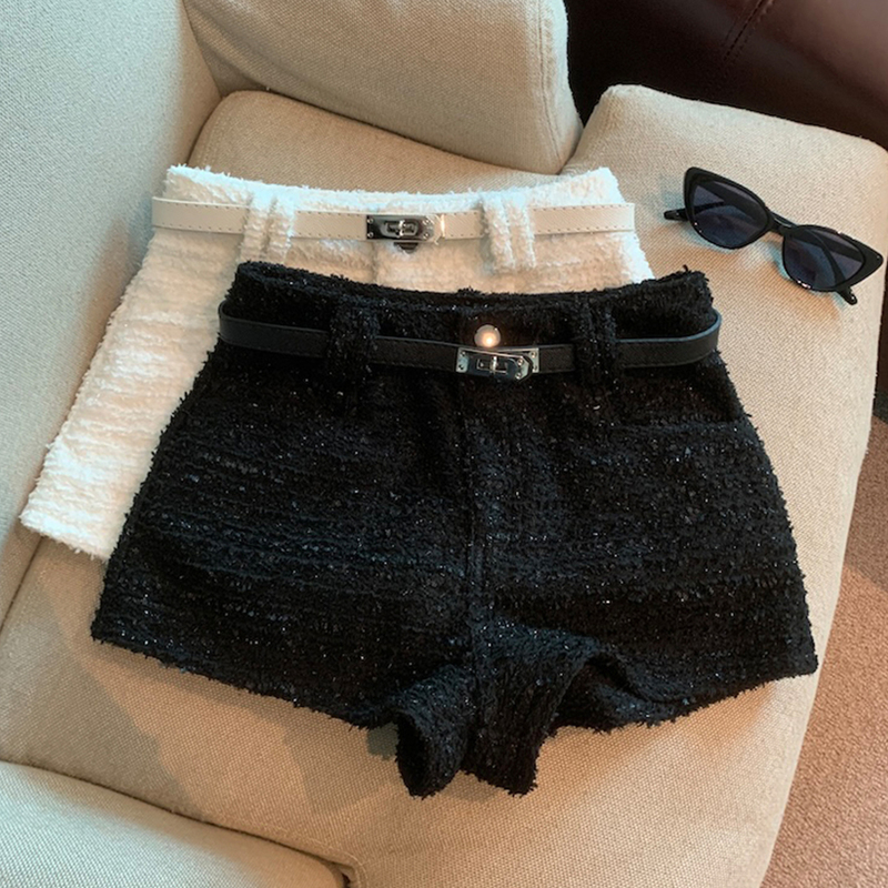 Emily Clud's Selection Recommendation ~ Chanel-Style Tweed Wide-Leg Shorts for Autumn and Winter, A-Line Casual Boot Shorts