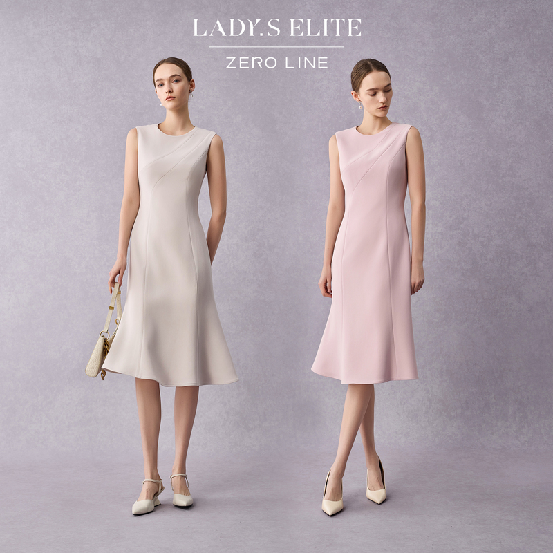 Ladyselite【Iceland Series】Acetate Sleeveless Dress for Women 2026 Summer New High-End Dress