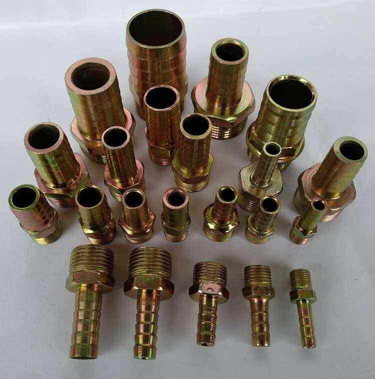 Tube carbon steel hose tubing quick-plug connector leather high-pressure connector water pipe pagoda outer teeth galvanized connector