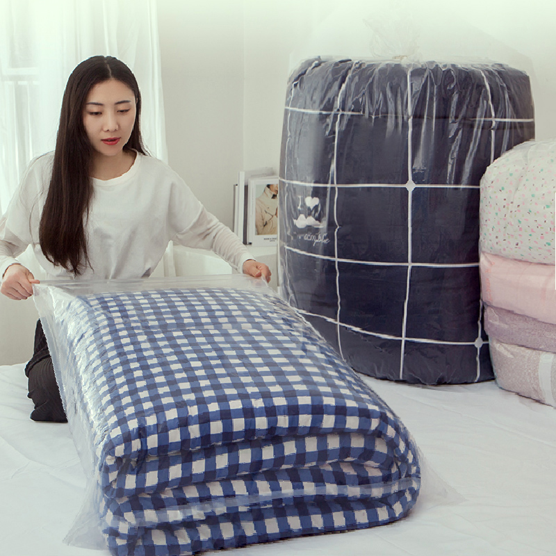 Moisture-proof and mildew-proof finishing cotton clothes moving luggage packing bag large-capacity transparent quilt storage bag