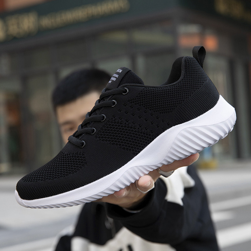 New product multi-walking shoes pin duozoulu official spring and summer flying woven mesh large size men's shoes running shoes