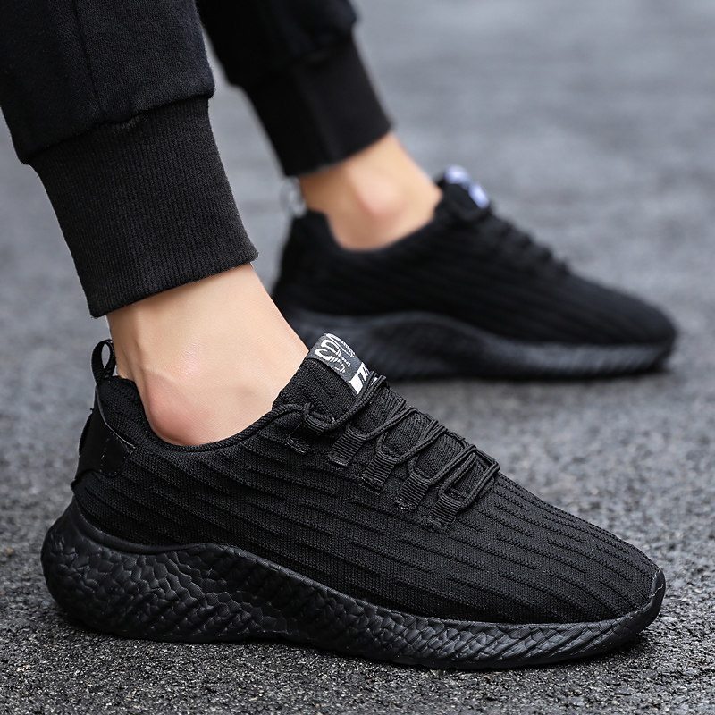 New multi-walking shoes pin duozoulu official breathable deodorant trend elastic flying woven sports shoes