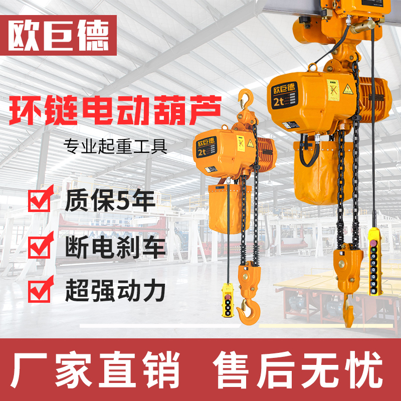 Ring chain electric hoist 1 ton-2 tons-5 tons line lifting 3 tons 380v hook operation low headroom type lifting hoist