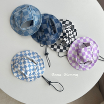 Cat summer sun hat German cowboy cow leaky ear sun hat pet fisherman hat small dog headgear