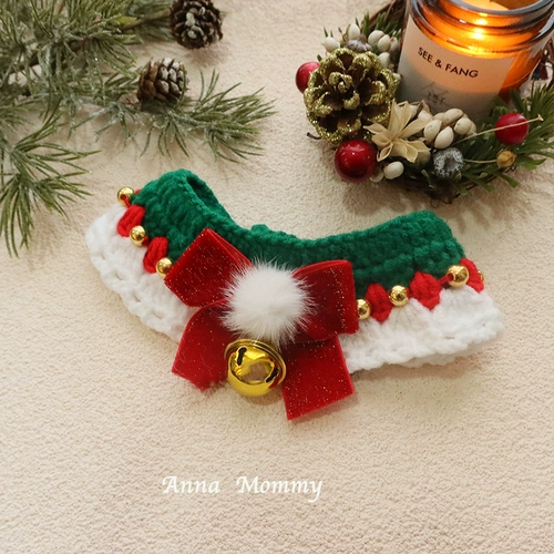 Шарф, рождественский нагрудник, трикотажный аксессуар, шерстяной чокер, галстук-бабочка, милый слюнявчик