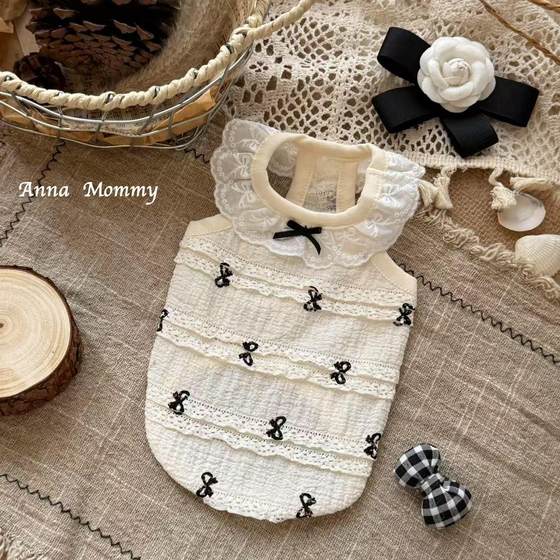 狗狗衣服夏季薄款泰迪比熊博美小型犬宠物猫咪裙子蝴蝶结吊带背心