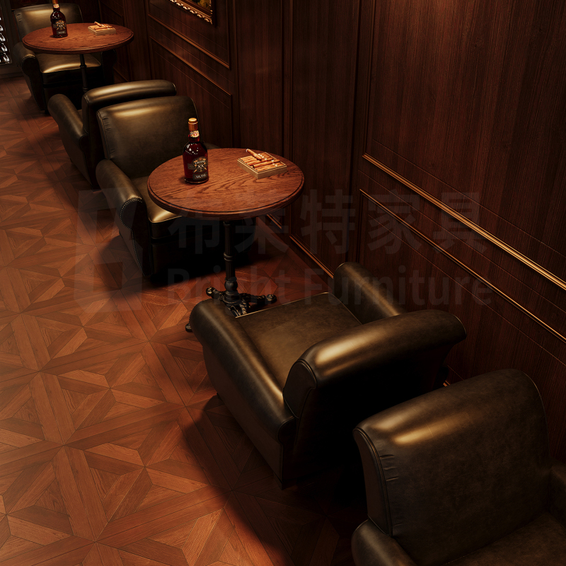 Vintage-Style Tavern Bar Sofa Booth, Retro Coffee and Western Restaurant Dining Commercial Themed Reception Solid Wood Tables and Chairs Vintage-Style Tavern Bar Sofa Booth, Retro Coffee and Western Restaurant Dining Commercial Themed Reception Solid Wood Tables and Chairs
