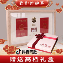 Marriage certificate storage handmade commemorative photo framed photo frame collection Couple couple registration certificate marriage ornaments