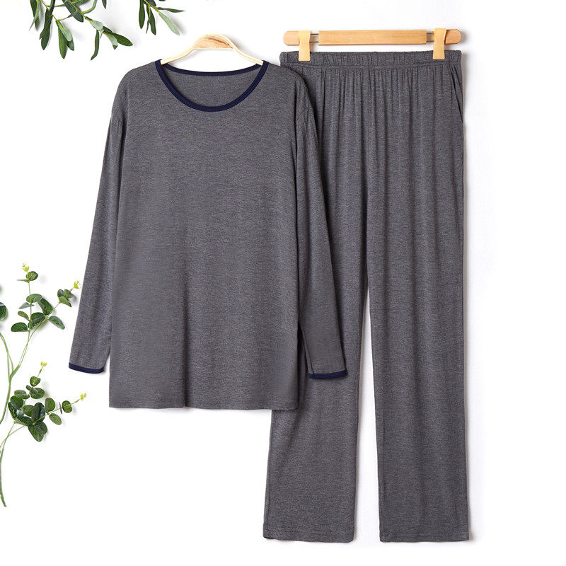 Modale Pajamas Men Suit Round collar Home Clothing Thin casual Increase Code Long sleeves Long pants Sleepwear Men's suit