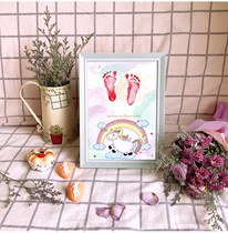 Baby souvenir footprints not far from marriage guarantee agreement daughter newborn baby full moon 100 days commemorative footprints