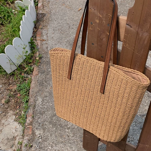 Ретро соломенная универсальная сумка на одно плечо, пляжная портативная барсетка, французский стиль