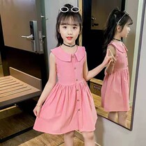 Girls dress summer 2021 new fashion pure cotton childrens sleeveless vest in childrens clothing doll big child skirt