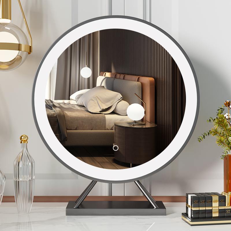 Stainless steel dresser LED lamps household desktop lighting intelligent makeup mirror network red in luxury dresser