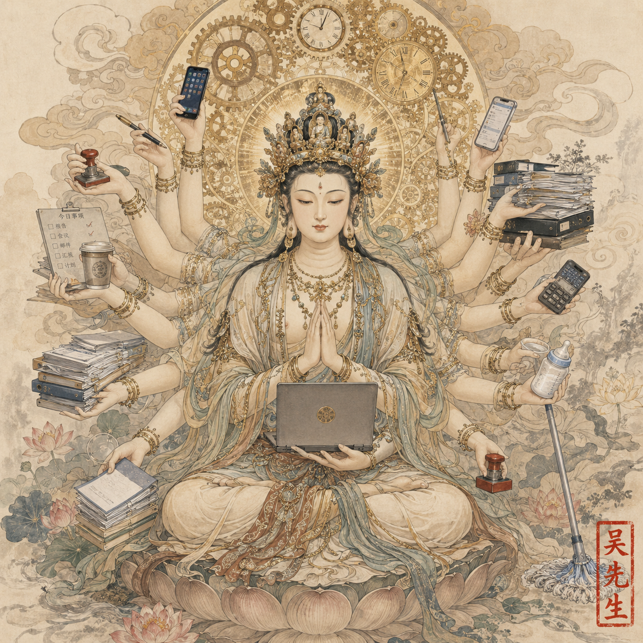 千手观音化身打工人