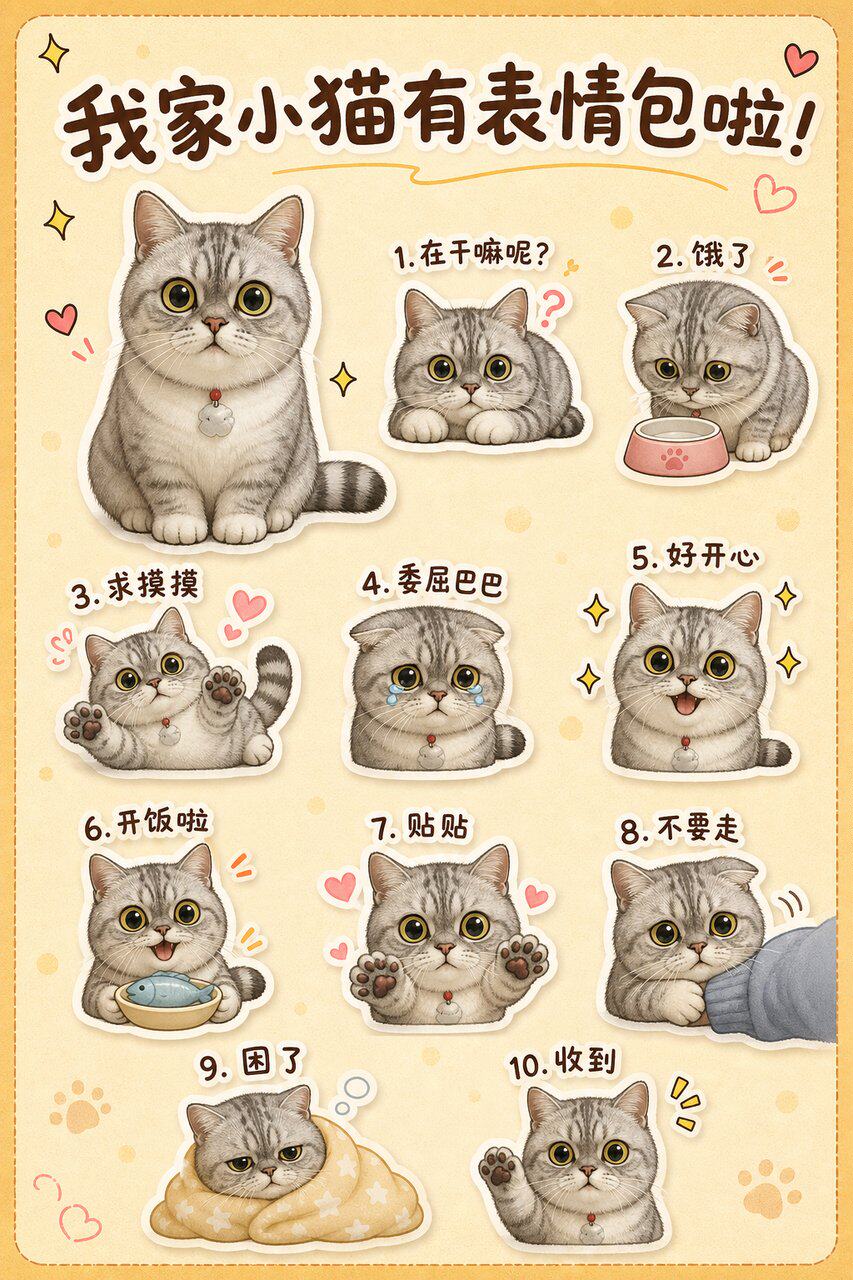 IP形象Q版萌系表情包展示海报