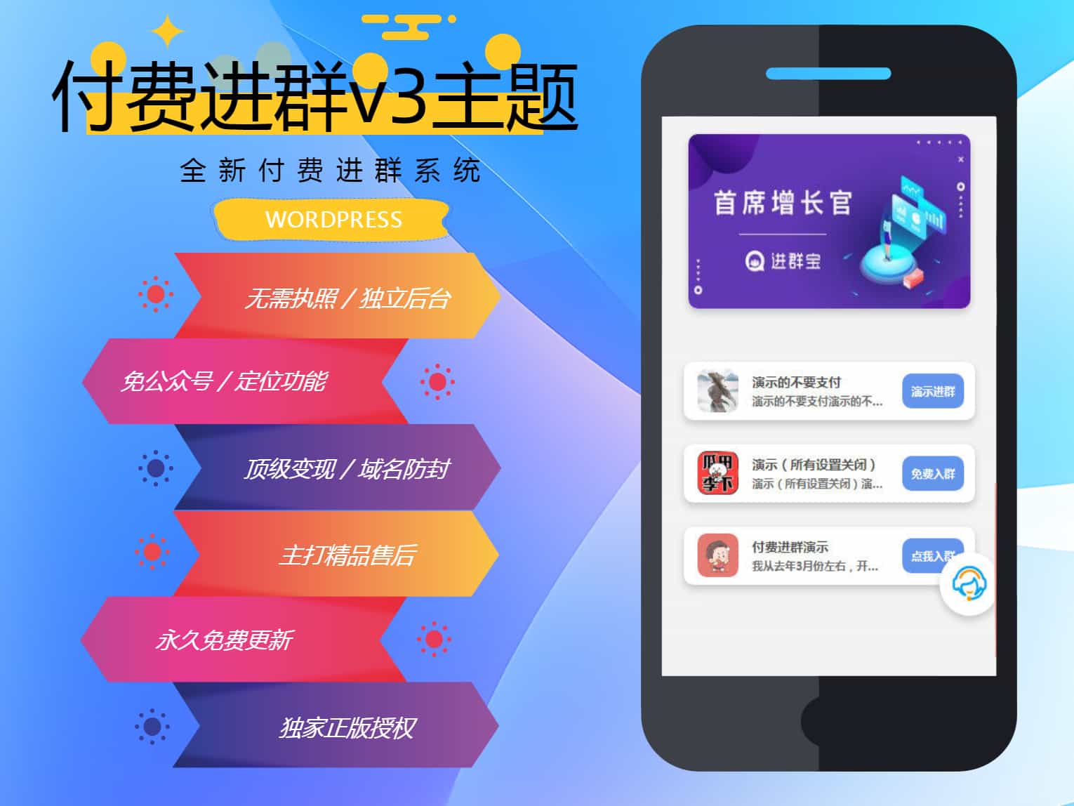 WordPress付费进群系统V3开心版 - 附绕授权教程 - 腾飞博客
