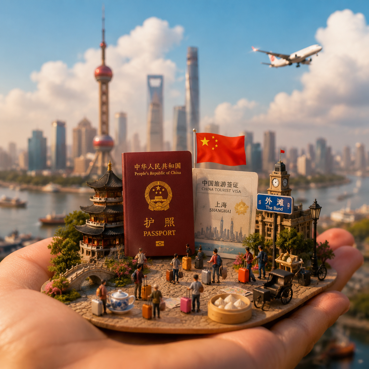 手心里的全球旅游微缩景观