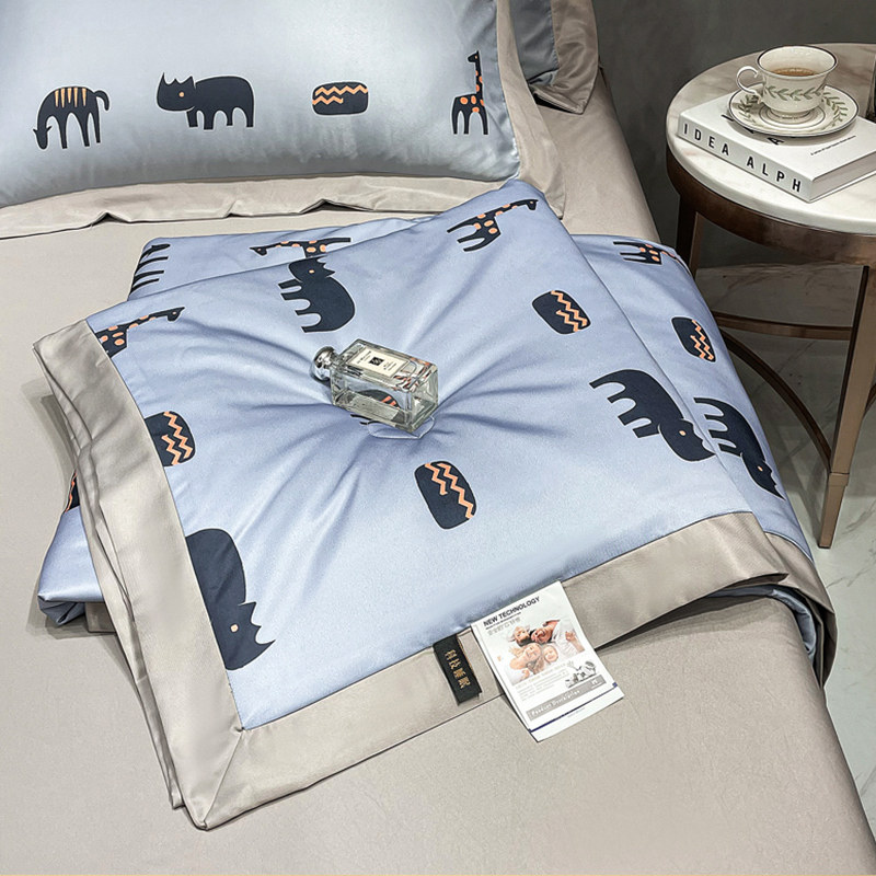 Ice silk summer cool quilt four-piece summer summer quilt air conditioner quilt summer single double thin cool quilt can sleep naked quilt