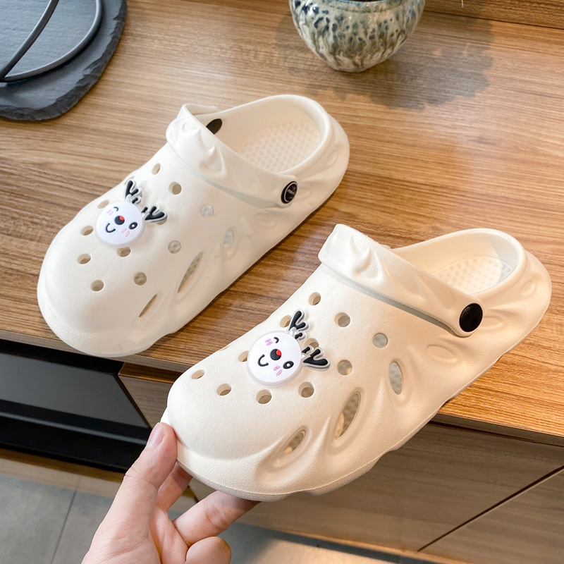 Cave shoes female anti - slip in tide cute nurse bag head half thick couple sandals wear outside summer