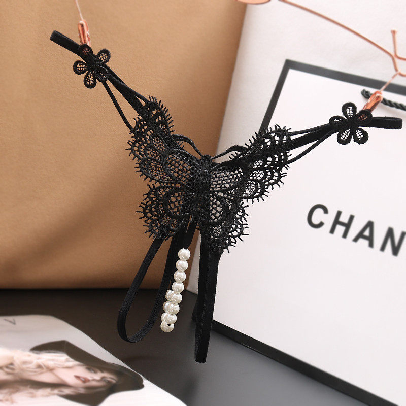 Pearl Dingy Pants Female Lace Lingerie Le Yin a linear sense of pure desire Temptation Erotic Fun Fire-Free Pants 