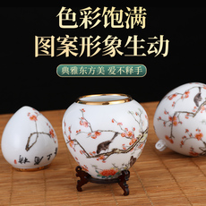 Кормушки 新款金口鸡心杯陶瓷鸟食罐鸡心画眉鸟食杯水缸盒槽鸟笼杯配件