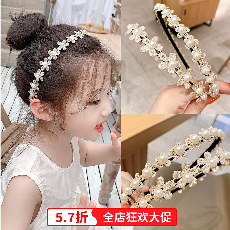 Child hair clip Hair Clip Girl Cute Little Flower Anti Slip With Teeth Hoop Little Girl Korean Princess Broken Hair Accessories