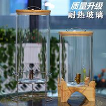Drinking bucket Glass jar with faucet for refrigerator Cold kettle Juice jar Large capacity bubble Lemon Sparkling wine container