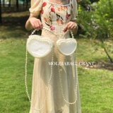 Ретро плетеная цепь из жемчуга в форме сердца, барсетка, браслет из бисера, набор материалов, сумка через плечо, «сделай сам»