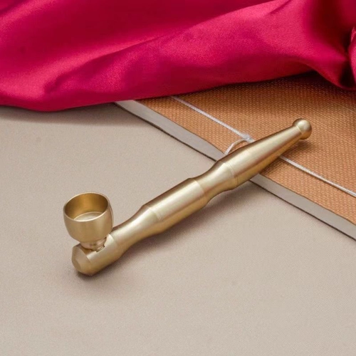 Медный мундштук, съёмная латунная портативная курительная трубка, «три в одном»